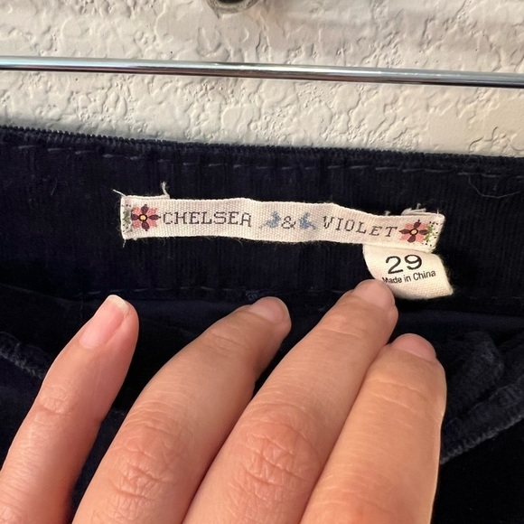 Chelsea & Violet Navy Blue Corduroy Bell Bottom Pants - Picture 4 of 5